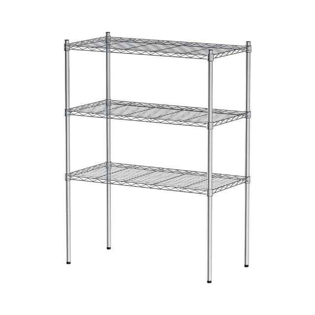 【dayneeds 日需百備】輕型 90x45x120公分 電鍍（鎖管）三層架(鐵力士架/收納層架/鞋架/展示架/層架/鐵架)