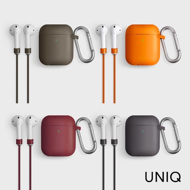 【UNIQ】AirPods Vencer 二代全包藍牙耳機矽膠保護套 配掛鉤防丟線、耳機套(適用airpods 1/2代)