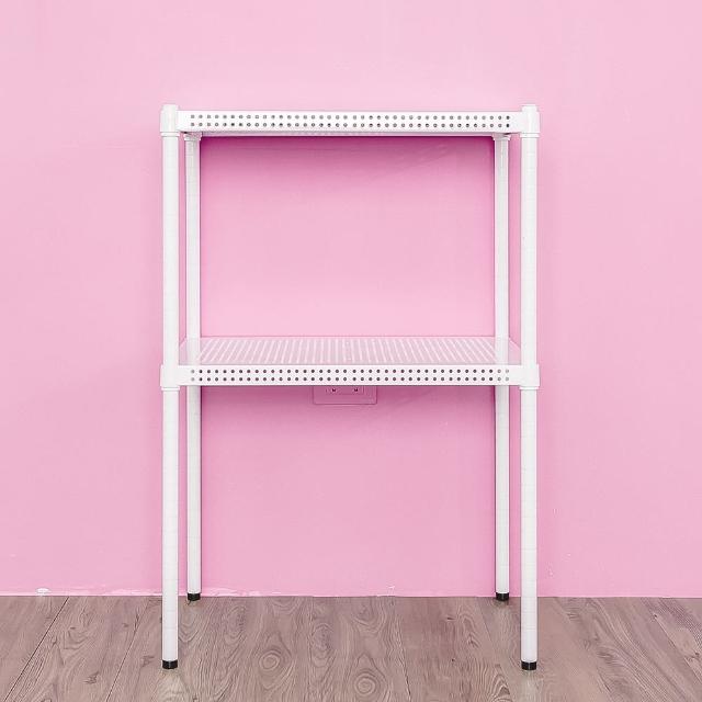 【dayneeds 日需百備】極致美學 60x45x90公分烤漆二層架(沖孔鐵架/收納層架/展示架/層架/鐵架)