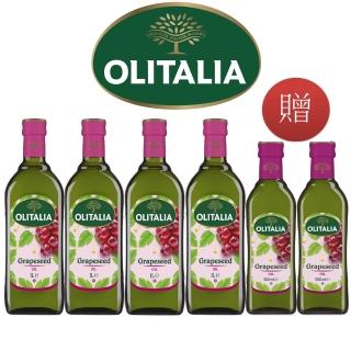 【Olitalia 奧利塔】葡萄耔油1000mlx4瓶+500mlx2瓶(經典禮盒組)