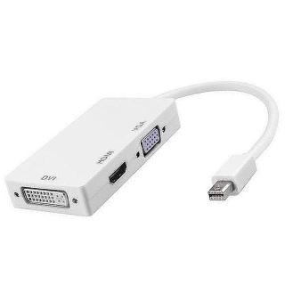 Mini DP 白色三合一轉換器 轉DVI/HDMI/VGA(Adapter10)