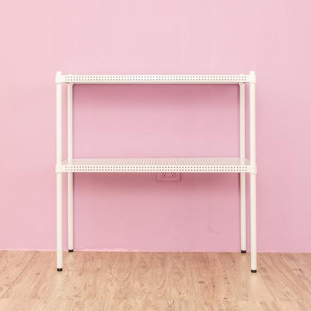 【dayneeds 日需百備】極致美學 90x35x90公分烤漆二層架(沖孔鐵架/收納層架/展示架/層架/鐵架)