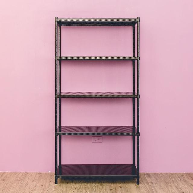 【dayneeds 日需百備】極致美學 90x45x180公分烤漆五層架(沖孔鐵架/收納層架/展示架/層架/鐵架)