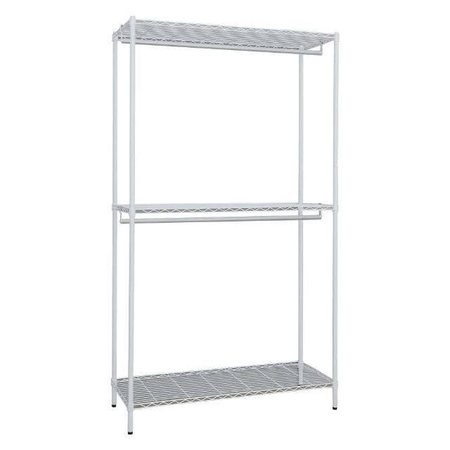 【dayneeds 日需百備】輕型 120x45x210cm 烤漆三層雙桿衣櫥(置物架/掛衣架/收納架/層架/鐵架)