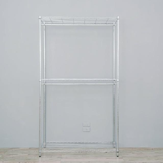 【dayneeds 日需百備】輕型 120x45x210cm 電鍍（插管）三層雙桿衣櫥(置物架/掛衣架/收納架/層架/鐵架)