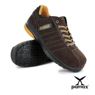 【PAMAX 帕瑪斯】超機能頂級PU彈力氣墊高抓地力安全鞋/寬楦/休閒(PS84605FEH 咖/男女)