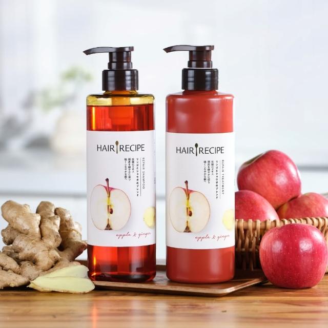【Hair Recipe】舊品出清! 生薑蘋果/生薑清茶 洗髮精/潤髮乳530g 5入(強韌x防斷)