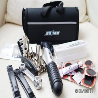 【May Shop】SAHOO自行車多功能修車工具包 附伸縮打氣筒