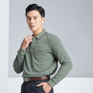 【Emilio Valentino 范倫鐵諾】經典舒適橫紋POLO衫_綠(30-8V1556)