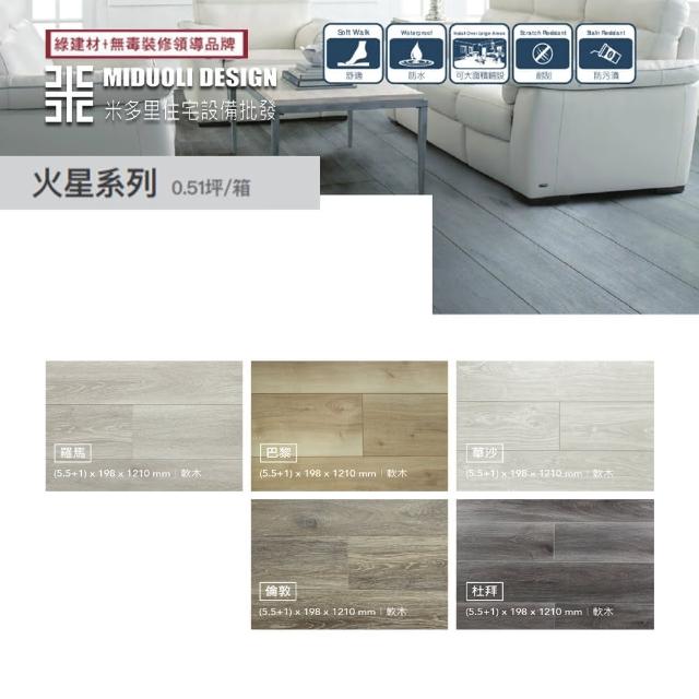 MIDUOLI 米多里【MIDUOLI米多里】超耐磨木地板SPC石晶系列5.1坪/10箱