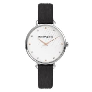 【Hush Puppies】流星雨亮眼女錶(白色 / 33mm)