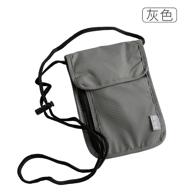 【iware】RFID掛頸防搶包 防掃描卡片側錄 隨身隱形防盜包斜背包 出國護照包證件夾 旅行旅 