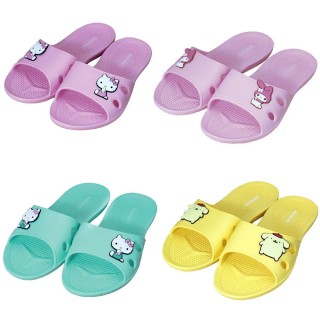 【SANRIO 三麗鷗】e鞋院美樂蒂 KT 布丁狗 三麗鷗輕量Q彈EVA環保拖鞋-2雙入(室內拖鞋)