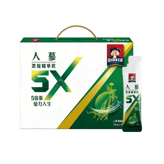 【QUAKER 桂格】5X人蔘濃縮精華飲15ml×18入