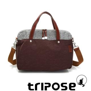 【tripose】漫遊系列岩紋玩色兩用手提背包(可可咖)