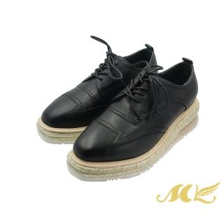 【MK】帥氣復古系列-中性紳士風真皮厚底德比鞋-黑色(兩色)