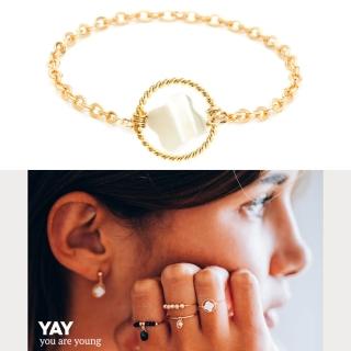 【YAY You Are Young】White Swan 天鵝湖珍珠母貝鍊戒 迷你款(珍珠母貝鍊戒)