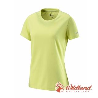 【Wildland 荒野】女 疏水纖維圓領排汗衣-檸檬黃 W1623-34(短袖上衣/戶外休閒/排汗衫)