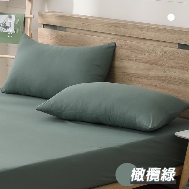 【ISHUR 伊舒爾】台灣製造 柔絲棉素色枕頭套2入組(柔絲棉 無印風 多款任選)