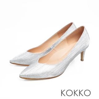 【KOKKO】訂製手工尖頭璀燦公主高跟鞋(艾莎銀)