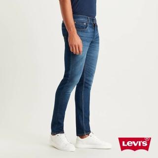 【LEVIS】男款 上寬下窄 512低腰修身窄管牛仔褲 中藍刷白 彈性布料(潮流修身款)