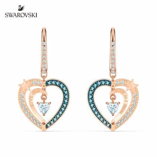 【SWAROVSKI 施華洛世奇】Starry Night Heart 玫金色繁星之心穿孔耳環