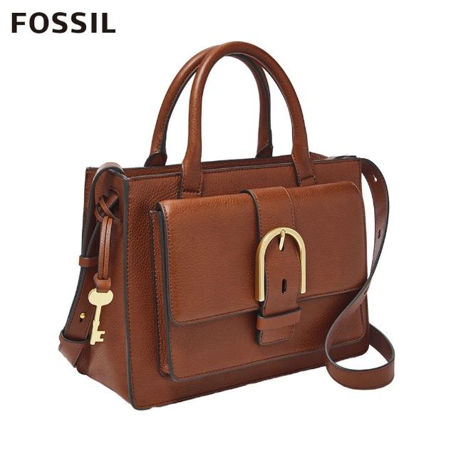 FOSSIL【FOSSIL】Wiley 真皮復古美型手提側背包側揹包-咖啡色 ZB7958200