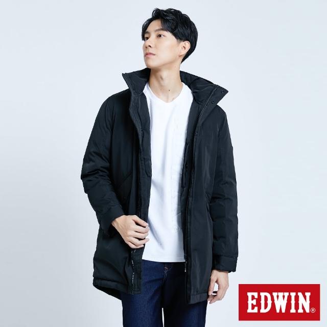 【EDWIN】EFS 機能連帽羽絨外套-男款(黑色)