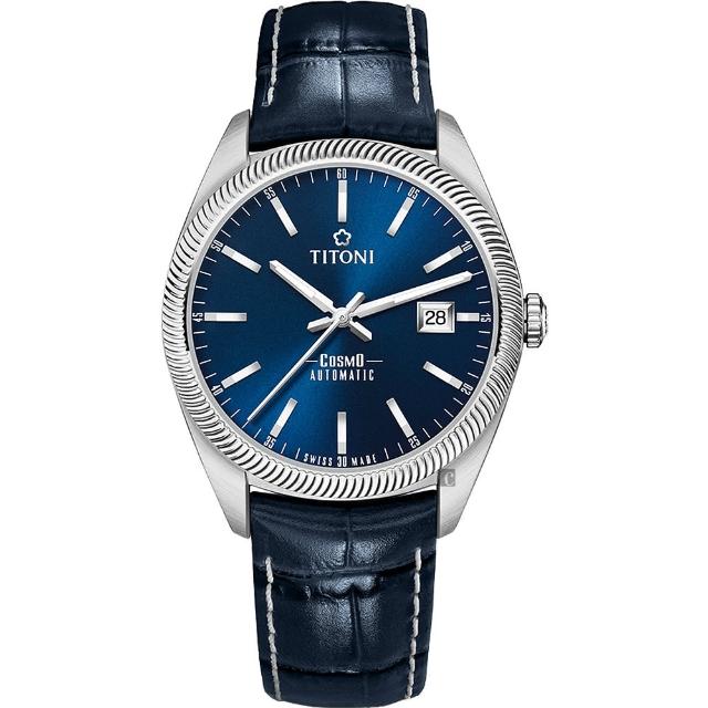 TITONI 梅花錶【TITONI 梅花錶】宇宙系列經典復刻機械錶-藍x41mm(878 S-ST-612)