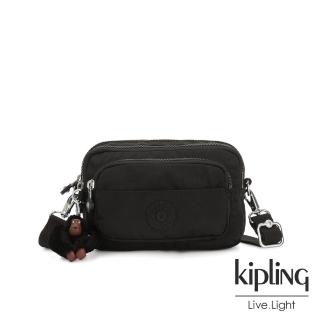 【KIPLING】質感黑多重背法前袋腰包-MERRYL