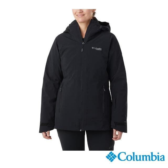 【Columbia 哥倫比亞】女款-Omni-Heat 防水保暖羽絨兩件式外套-黑色(UWR01790BK / 保暖.防水.休閒)