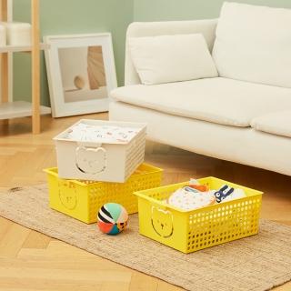 【LITEM 里特】小熊收納置物籃/黃(整理盒/分類盒/小物收納/抽屜收納/文具桌上收納)