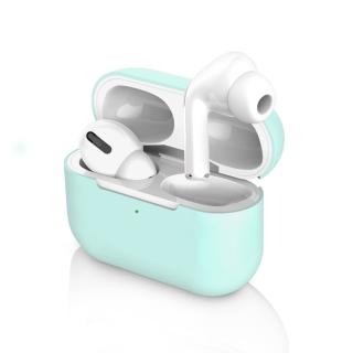 AirPods Pro 無線藍牙耳機充電收納盒矽膠保護殼套- 粉藍