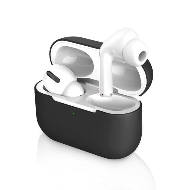 【iDeatry】AirPods Pro 充電盒保護套 矽膠套 輕薄可水洗 無線耳機收納盒 軟套 無掛勾款-黑(耳機套)