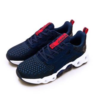 【DIADORA】男 迪亞多那 專業輕量編織寬楦慢跑鞋 水晶坦克系列(藍黑紅 71113)