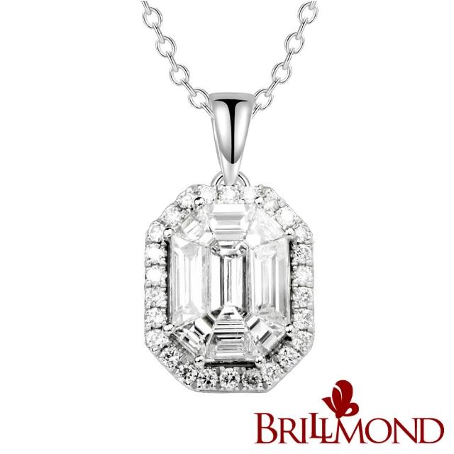 BRILLMOND JEWELRY【BRILLMOND JEWELRY】絢麗光采花式美鑽墜(18K白金台+18K白金鍊)