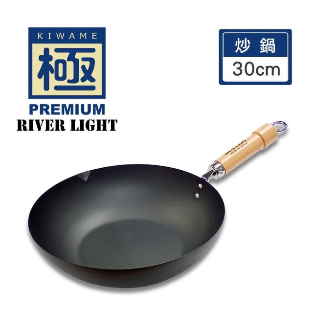 【極PREMIUM】不易生鏽鐵製炒鍋 30cm(日本製造無塗層)