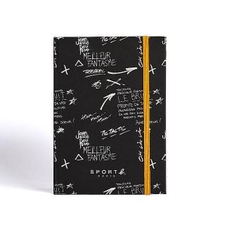 【agnes b.】Sport b.黑色塗鴉空白筆記本