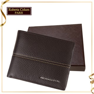 【Roberta Colum】諾貝達專櫃皮夾 進口軟牛皮短夾 短版皮夾(25003-2咖啡色)