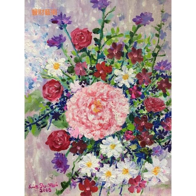豐財藝術 Peony 花開富貴牡丹花能量真跡油畫 印象派油畫藝術收藏首選 Momo購物網