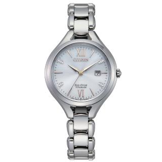 【CITIZEN 星辰】LADYS鈦金屬羅馬經典女錶-天使銀-30.0mm(EW2560-86A)