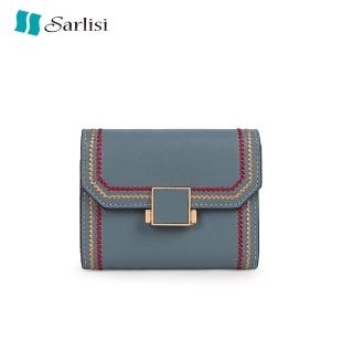 【Sarlisi】新款女式風琴卡包真皮證件包車縫線多卡位卡夾大容量名片包