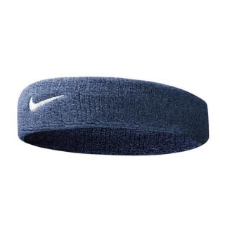 【NIKE 耐吉】Nike Swoosh Headband    男女 簡約 頭帶 運動 休閒 毛巾 吸汗 深藍(NNN07416OS)