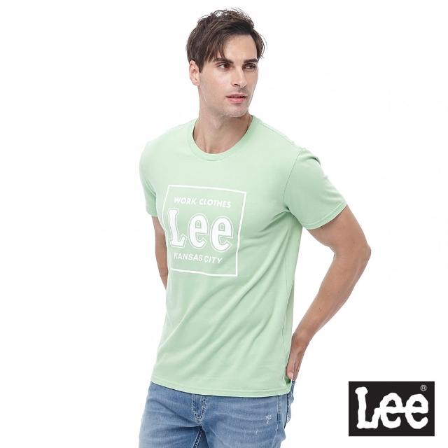 【Lee】大Logo方框 男短袖T恤-淺果綠