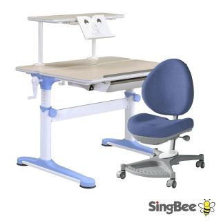 【SingBee 欣美】非凡成長雙板桌+70上層板+138卓越椅(兒童書桌/兒童成長書桌椅/台灣製/可調式升降)