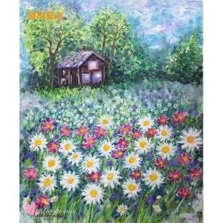 【豐財藝術】Sweet garden  甜蜜花園 能量真跡油畫(印象派油畫藝術收藏首選)