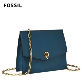 【FOSSIL】Stevie 優雅風尚皮革個性斜背小包-蔚藍 ZB7882497