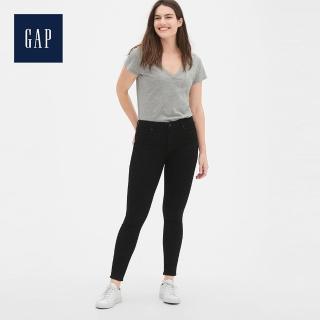 【GAP】女裝 簡約五口袋休閒褲(443224-黑色)