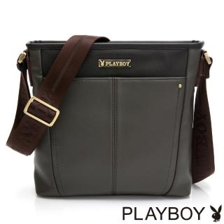 【PLAYBOY】下沉式斜背包 Manly系列(咖色)