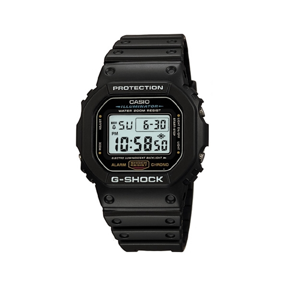 【CASIO 卡西歐】G-SHOCK系列經典戶外電子錶(黑DW-5600E-1